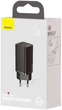 Мережевий зарядний пристрій Baseus GaN Lite 1 USB + Type-C 65 W Black (YM1375) - зображення 5