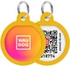 Адресник для собак и котов металлический WAUDOG Smart ID c QR паспортом "Градиент оранжевый", круг, Д 25 мм (225-4035Collar) - изображение 1