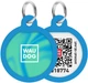 Адресник для собак и котов металлический WAUDOG Smart ID c QR паспортом "Градиент голубой", круг, Д 25 мм (225-4036Collar) - изображение 1