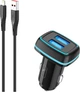 Автомобильное зарядное устройство Sky Dolphin SZ18L 2-USB 3.4 A Черное + кабель Lightning (AZP-000099) - изображение 1
