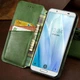 Шкіряний чохол-книжка GETMAN Cubic (PU) для Xiaomi Redmi Note 9/Redmi 10X Зелений - изображение 3