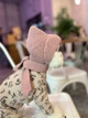 В'язана шапка капор для собак WowPaw рожева розмір S/M - изображение 6