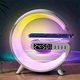 Лампа-нічник Біла стільна світлодіодна G-Smart Light G63 RGB з бездротовим заряджанням та годинником - изображение 4