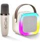 Портативная Bluetooth колонка с микрофоном K12 Беспроводная Мини караоке с RGB подсветкой для детей - изображение 1
