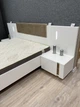Ліжко (каркас) Perfect Home Арко / Arco 160 з м'яким ізголів'ям двоспальне Білий глянець/дуб грандсон (PFH-091045) - зображення 6