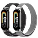 Ремешок для фитнес браслета Xiaomi Mi Band 8,9,10 миланская петля черный - изображение 6