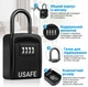 Металлический подвесной мини сейф для ключей с металлическим крюком USafe KS05s, с кодовым замком, Черный - изображение 5
