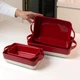 Форма для запікання прямокутна MBM HOME KP-44 L WHITE/RED, біло-червона - зображення 5