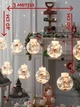 Гирлянда Штора шары с дедом морозом LED USB 10 шаров 3 метра Цветная с наполнением и пультом GS-7547 - изображение 7