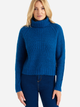 Sweter z golfem damski ciepły Greenpoint SWE6020034W2235M00 L Niebieski (5903245346757) - obraz 1