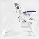 Детский складной стульчик для кормления на колесах JOY K-60290, Бело-фиолетовый "Совы" - изображение 4