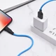 Кабель USB Hoco X21 Plus Silicone USB - Lightning 2.4A 1m Черно-Синий Модель: 20545 - изображение 2