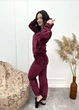 Махровый женский костюм-пижама "Palmira", бордовый 50-52 - изображение 1