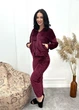 Махровый женский костюм-пижама "Palmira", бордовый 50-52 - изображение 3