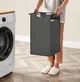 Корзина для белья на 2 отделения 73×33×92 см черный / серый / белый - изображение 3