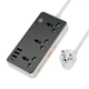 Мережевий фільтр-подовжувач Hoco AC7A Storm 2500W 3 розетки 3USB Type-C Port 1.5m Black - изображение 1