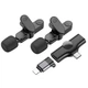 Беспроводная микрофонная система BOROFONE BFK12 Trophy lavalier dual-mic (iP/Type-C) Black - изображение 3