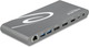 Stacja dokująca Delock 2xDisplayPort/HDMI/3xUSB3.2/RJ45 Ethernet/Audio/2xUSB-C Grey (4043619877720) - obraz 3