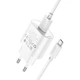 Мережевий зарядний пристрій HOCO C109A + кабель USB - Micro USB Fighter QC3.0 18W White - изображение 9