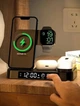 Бездротова 3в1 станція швидкої зарядки, версія для Apple Watch, з будильником, нічником, чорна (75648193) - зображення 3