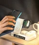 Бездротова 3в1 станція швидкої зарядки, версія для Apple Watch, з будильником, нічником, біла "G" (75839039) - зображення 4