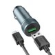 Автомобільний зарядний пристрій HOCO Z49A Level single port QC3.0 18W (Micro) Metal Gray (6931474795717) - изображение 3