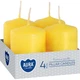 Набір свічок 4 шт. циліндр Bispol AURA Candles Жовті (sw40/60-010) - изображение 1