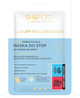 Маска для ніг Shefoot Luxury Golden Socks золоті пом'якшувальні у формі шкарпетки 1 пара (5903031258097) - зображення 1