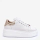 Sneakersy damskie ze skóry naturalnej Lemar 10150 38 Biały/Złoty (5905677919202) - obraz 1