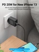 Мережевий зарядний пристрій Vention 1-port USB-C Wall Charger(20W) EU-Plug Black (FADB0-EU) (FADB0-EU) - изображение 3