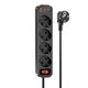 Подовжувач мережевий HOCO NS1 2USB/1Type-C, 4Розетки, 4000W, 20W/3A, Power Delivery/Quick Charge, 1.8м Чорний - изображение 1