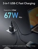 Мережевий зарядний пристрій Anker Prime 67W GaN Wall Charger (3 Ports) для MacBook (2669) - зображення 2