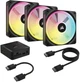 Zestaw wentylatorów Corsair iCUE Link QX120 RGB PWM PC Fans Starter Kit with iCUE Link System Hub (CO-9051002-WW) - obraz 1