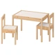 Стол детский IKEA с 2 стульями ЛЭТТ, белый, сосна, 501.784.11 - изображение 4