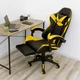 Крісло ігрове GAMING CHAIR OC-810 з підставкою для ніг, колір чорний/жовтий - зображення 3
