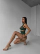 Комплект жіночої білизни з прозорого мережива 2120/4 Simply sexy Зелений S - зображення 4