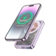 Павербанк з бездротовою зарядкою Qi 15W Hoco Q14 Ice Crystal Magnetic Wireless Fast Charge 2в1 5000 mAh 20W Pink - зображення 2