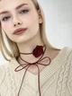 Чокер цветок из атласа D.Hats бордового цвета на шнурке - изображение 3