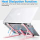 Подставка для ноутбука складная Laptop Stand 25х22 см ТИП3 Розовая ABS пластик и силикон - изображение 6