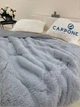 Всесезонное Одеяло Cappone Травка Мех (плюшевое) 200X230см Светлая Сталь + 2 подушки 50х70 см - изображение 4
