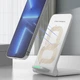 Бездротова зарядка-підставка для смартфонів Wireless Charger Q740 біла - зображення 3