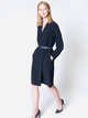 Sukienka marynarka damska z paskiem Deni Cler Milano W-Do-3483-0M-E5-58-1 42 Granatowa (3300000736679) - obraz 3