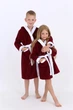 Махровый детский халат IDEAL TEXTILE с капюшоном, 380 г/м2, бордовый+белый на 5 лет 116 – 122 см - изображение 3