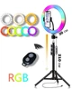Кольцевая лампа RGB LED MJ 32 со штативом 2 метра + Bluetooth пульт. Светодиодная лед лампа для профессиональной съемки блогеров 30 см - изображение 1