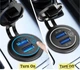Автомобильная зарядка врезная (встраиваемая) 2 USB 12-24В, QC 3.0 (быстрая зарядка) Синяя, сенсорная кнопка - изображение 4