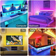 Умная светодиодная LED лента гирлянда Smart RGB 5050 с Bluetooth приложением + пульт. Комплект 5 метров водостойкий работает от USB и Powerbank (Павербанка) черная - изображение 4