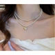 Ланцюжок подвійний з перлами "Dual Heart", з кулоном, золото - изображение 3