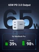 Зарядний пристрій Ugreen 65W (2xType-C+USB QC3.0) Fast Charger - зображення 6