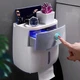 Держатель туалетной бумаги Ecoco настенный с полкой для телефона - White Grey Ecoco ECOCO-W/G белый|серый - изображение 2