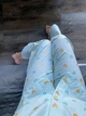 Класична жіноча піжама із сорочкою та штанами в ніжно-блакитному кольорі "Сердечка" , розмір L - зображення 5